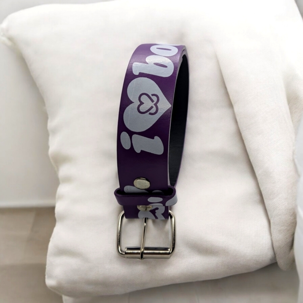 GENUINE LEATHER BELT WITH I love Boobies